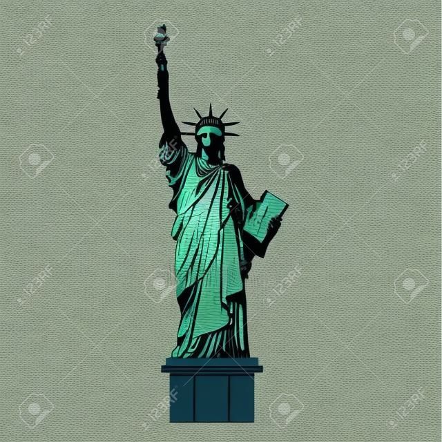 Freiheitsstatue Denkmal Symbol Vektor-Illustration Design