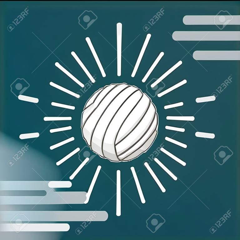 Ball sport volleyball sunburst color background vector illustration.