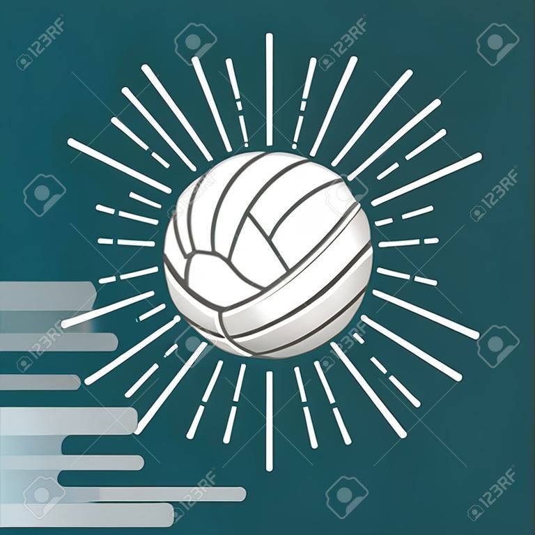 balle sport volley-ball sunburst couleur vecteur de fond. illustration