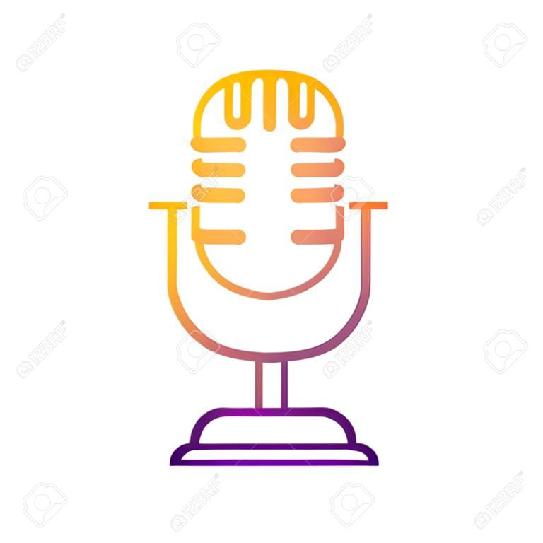 retro microphone isolated icon vector illustration design