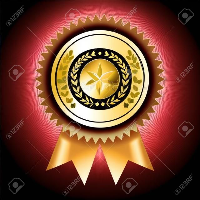 Rosette award medal success image vector illustration.