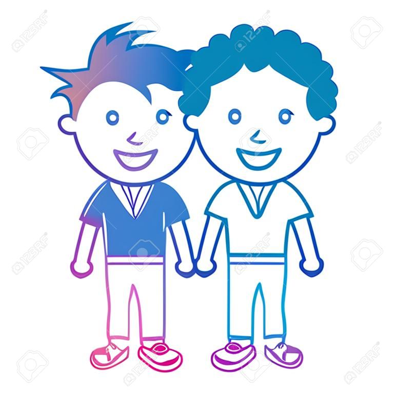 students boys couple characters vector illustration design