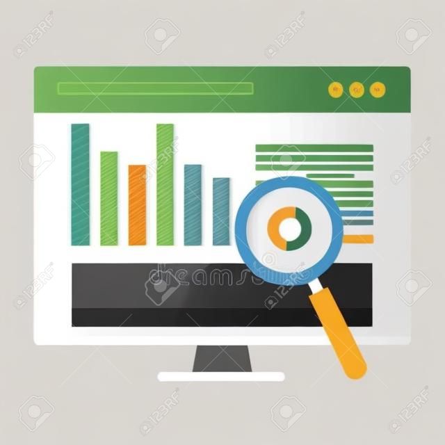 website analysis search engine optimization vector illustration