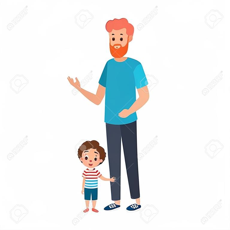 jonge vader met zoon karakters vector illustratie ontwerp