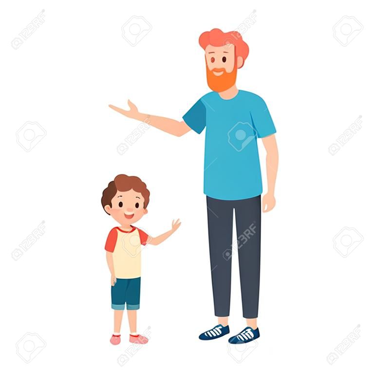 jonge vader met zoon karakters vector illustratie ontwerp