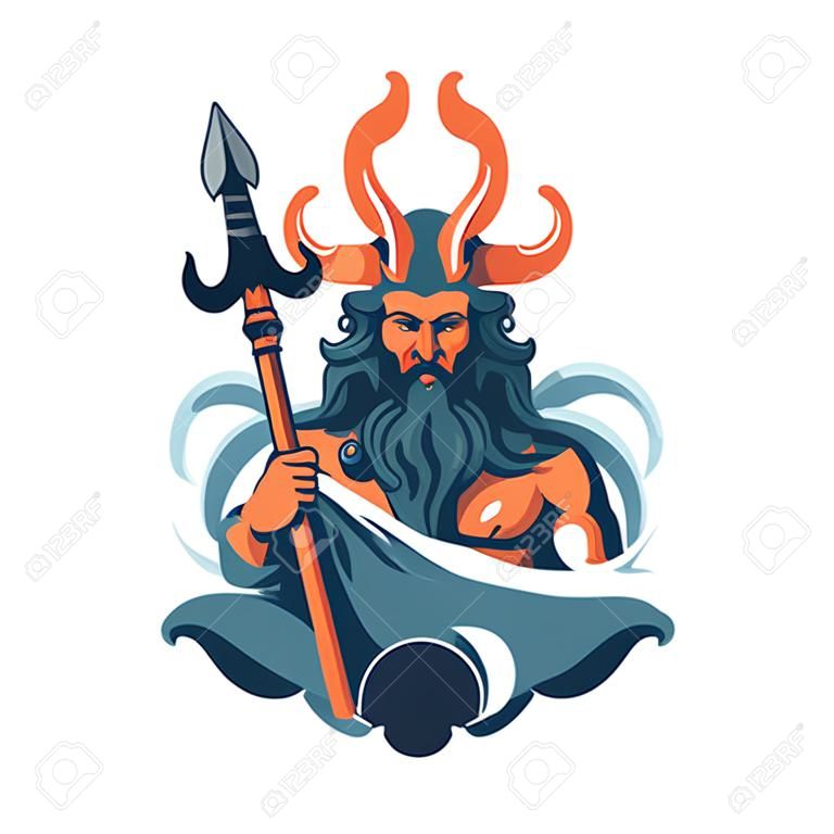 Horned devil mascot evil character