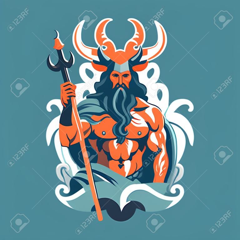Horned devil mascot evil character