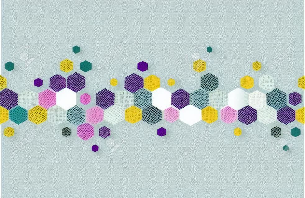 Бесшовные шаблон с шестиугольниками Градиент дизайн Векторные иллюстрации