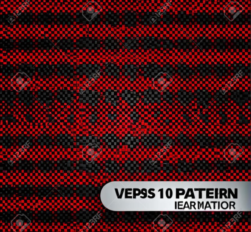 Vector Pattern sans soudure en fibre de carbone rouge sous le masque pour la production de film avec une texture. EPS10