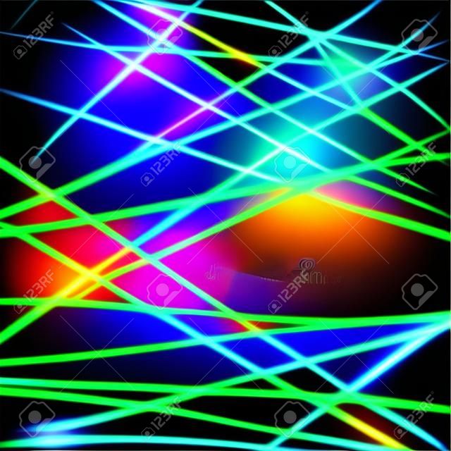 Fashion lights background of bright glowing blur lines. Vector illustration Eps 10. Futuristic style glow neon disco club or night party. Gorgeous graphic image template
