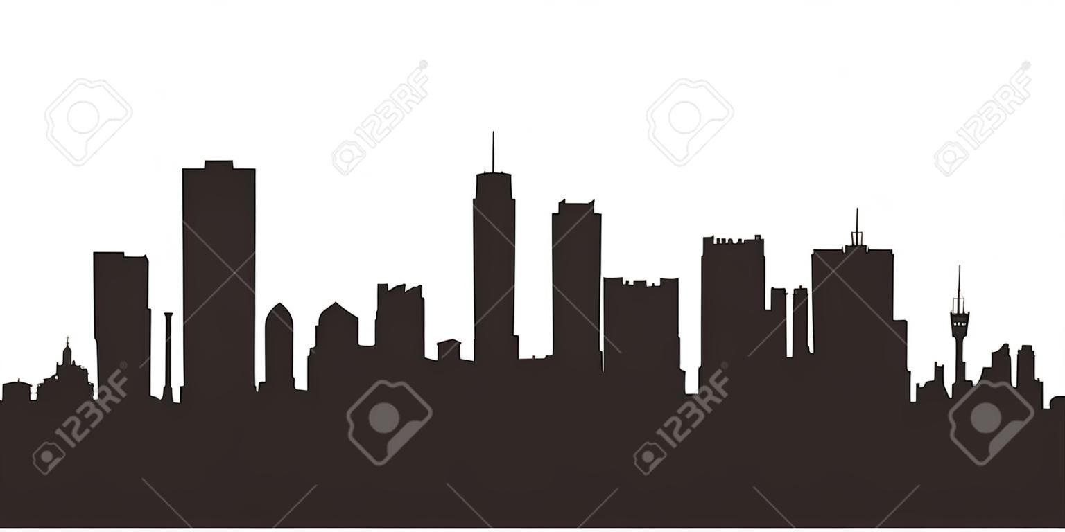 Cape Town, South Africa skyline. Detailed vector silhouette