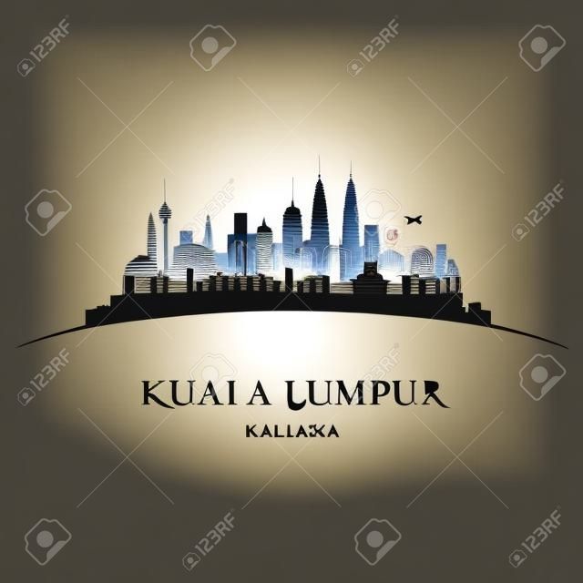 吉隆坡马来西亚城市天际线轮廓。传染媒介例证