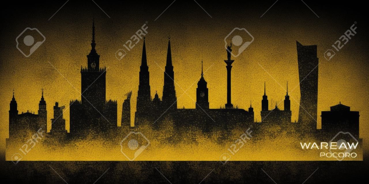 Warsaw Poland skyline Detailed vector silhouette