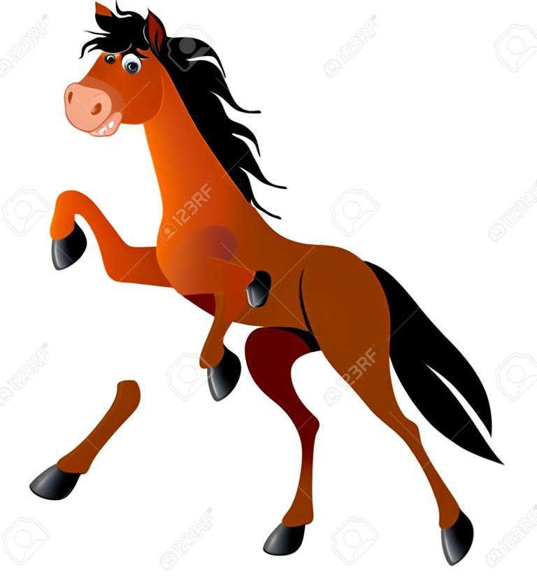 illustrazione divertente cavallo è isolato su sfondo bianco