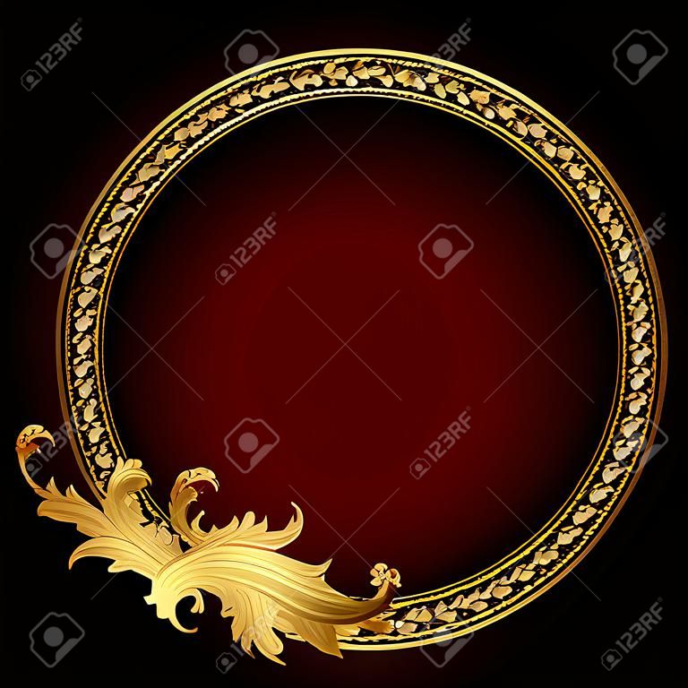 ilustración marco de oro (es) patrón en el círculo