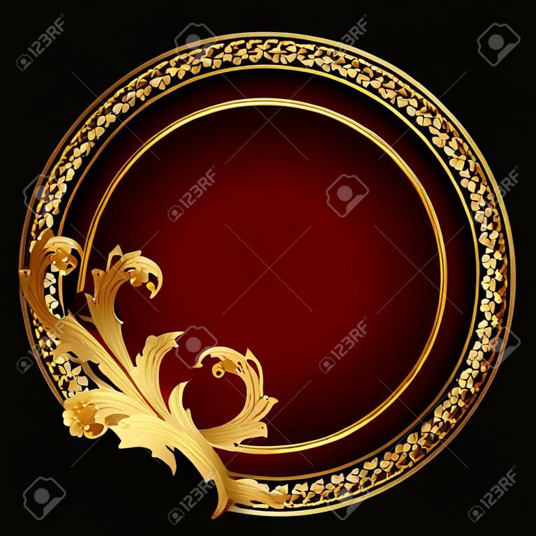 cadre illustration d'or (fr) modèle sur le cercle