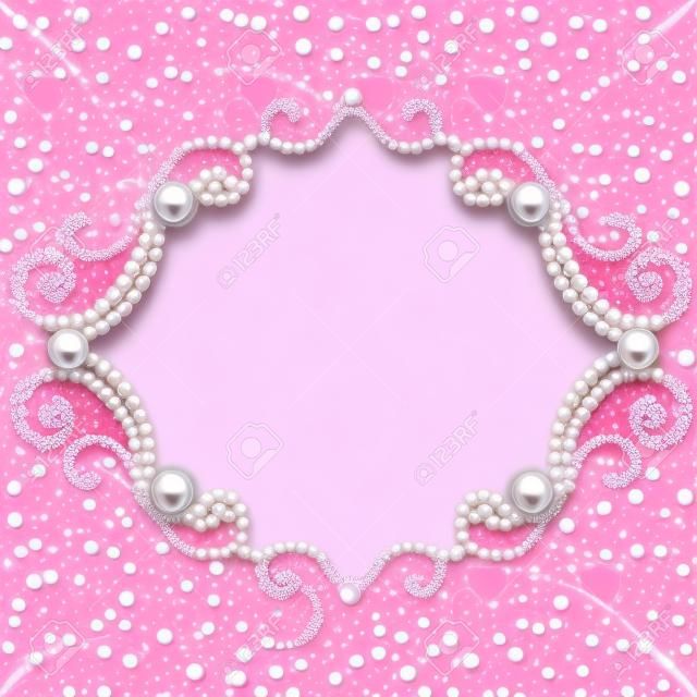 illustration of a pink background with pearls, for inviting