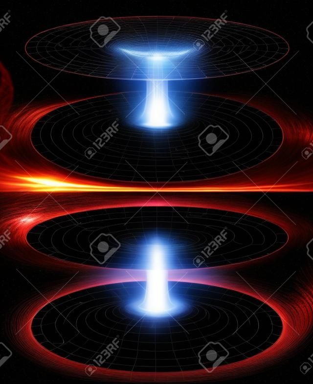 3d immagine di un wormhole, buco nero