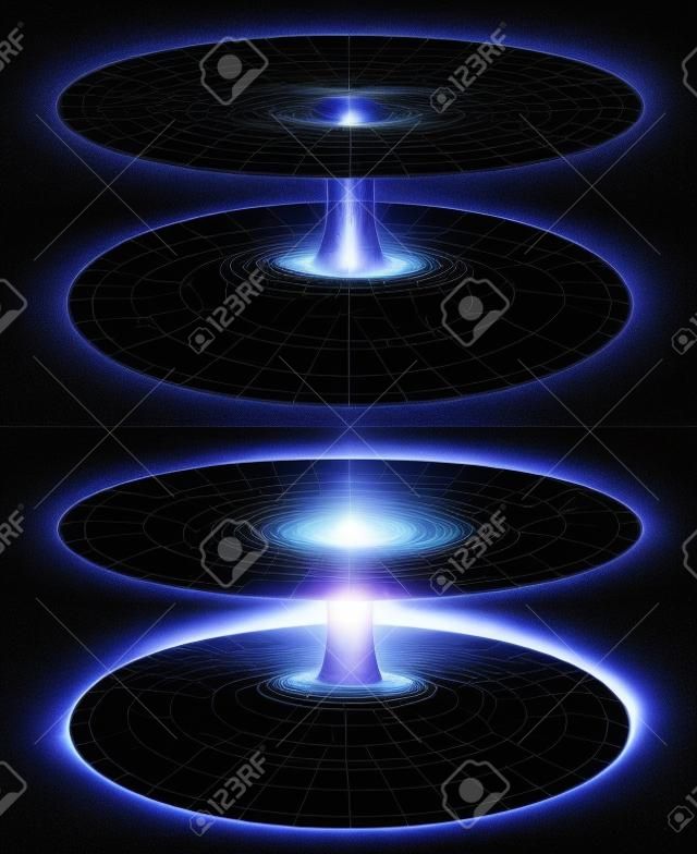 3d immagine di un wormhole, buco nero