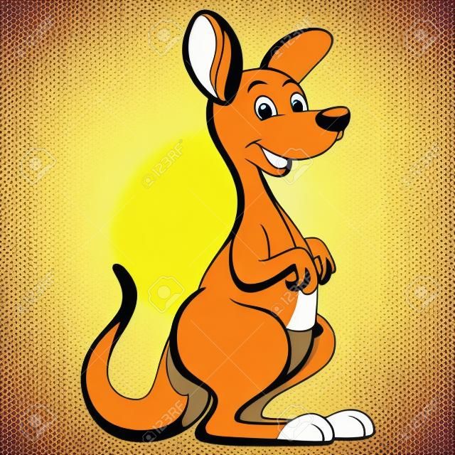 Векторная иллюстрация мультфильм кенгуру