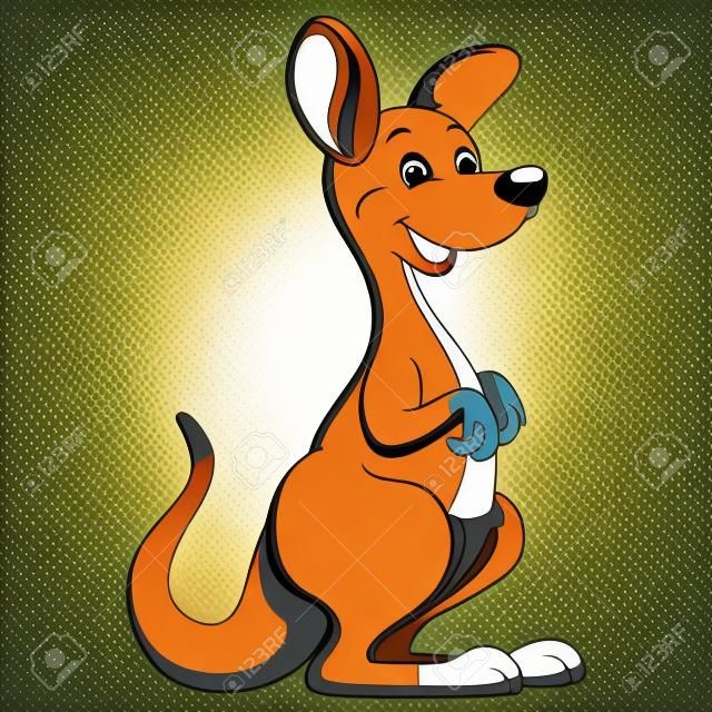 Векторная иллюстрация мультфильм кенгуру