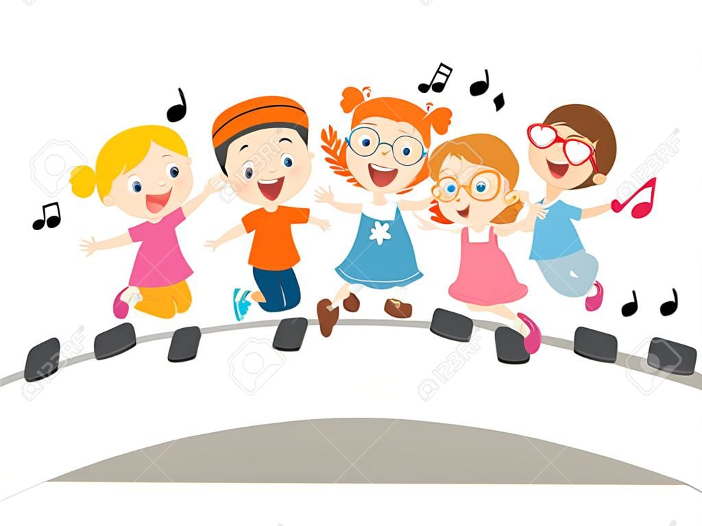 Vector Illustration Of Children Music