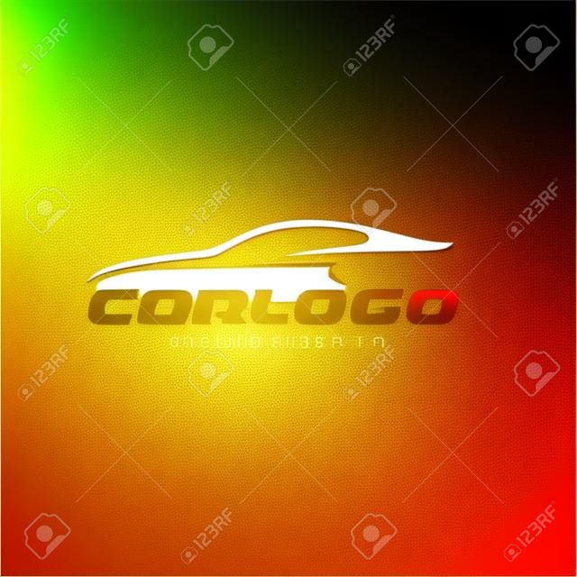 Gold Car Logo design or Vector of Car Silhouette