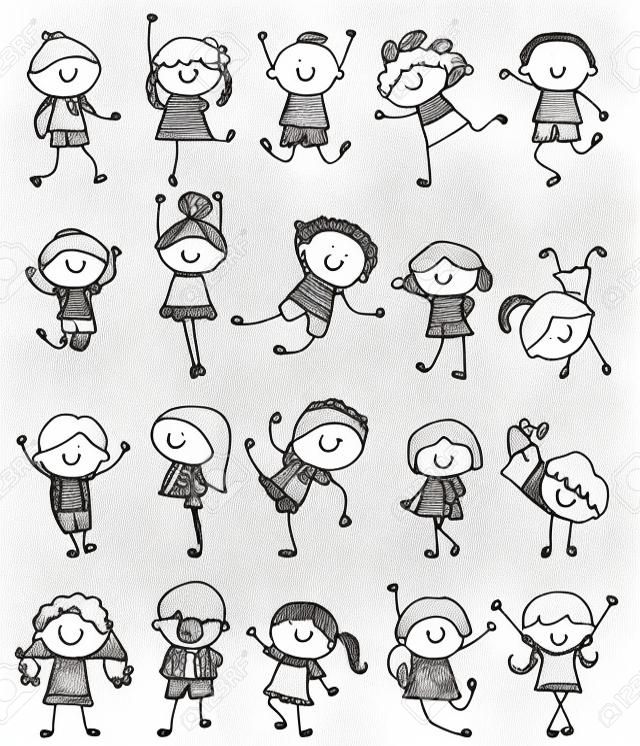Zeichnung, Skizze - Gruppe der Kinder