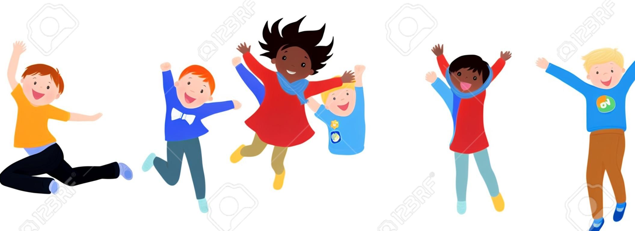 Crianças pulando de alegria