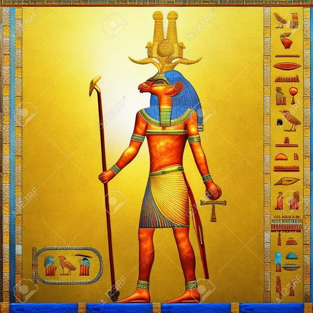 Religione dell'antico Egitto. Khnum è il Dio della creazione, il dio dell'acqua e il sole della sera.