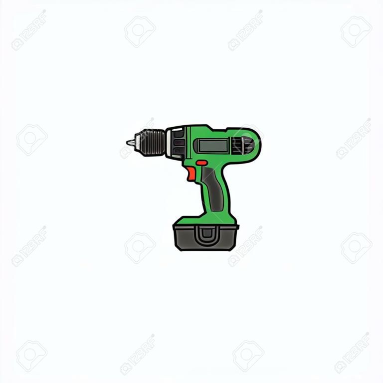Electric cordless drill vector image