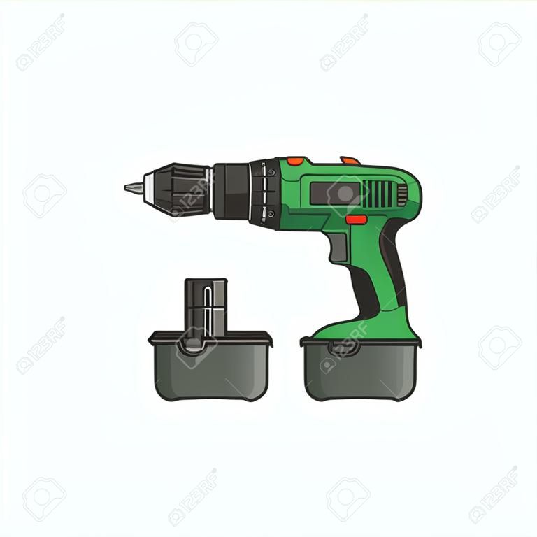 Electric cordless drill vector image