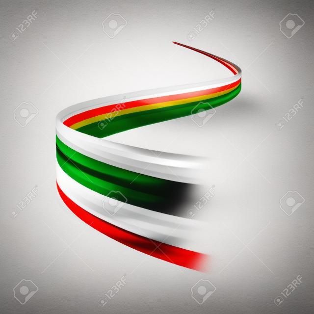 Abstract Italian waving flag isolated on white background