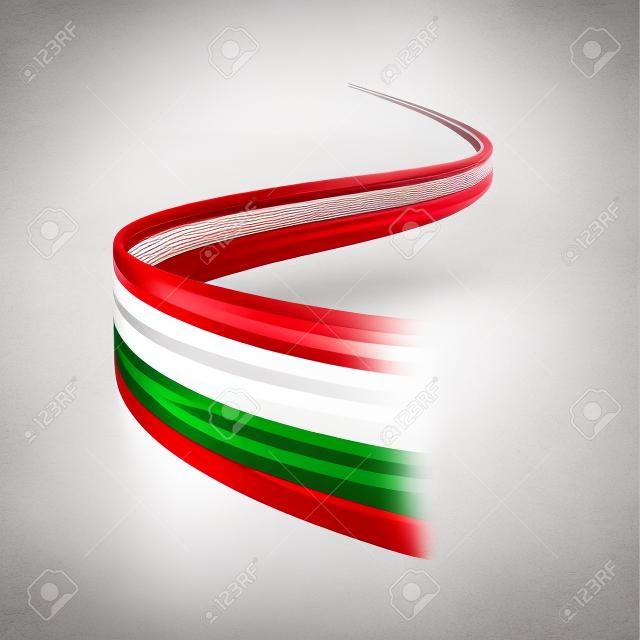 Resumen bandera italiana ondeando aislados en fondo blanco