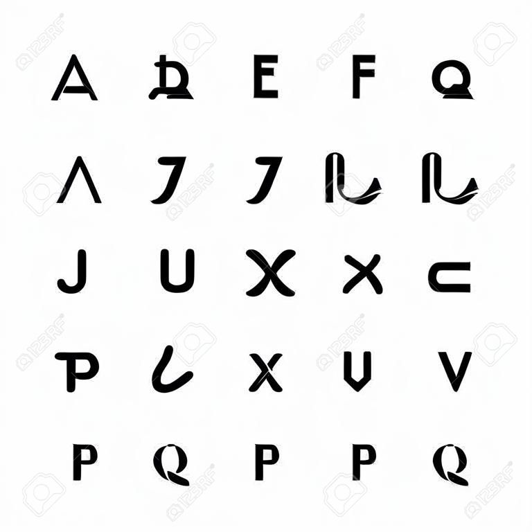 alfabeto grego conjunto vector ícone logotipo modelo