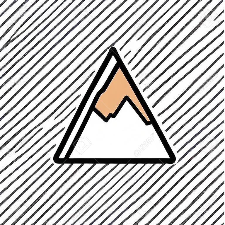 Design de modelo de vetor plano de ícone de montanha na moda