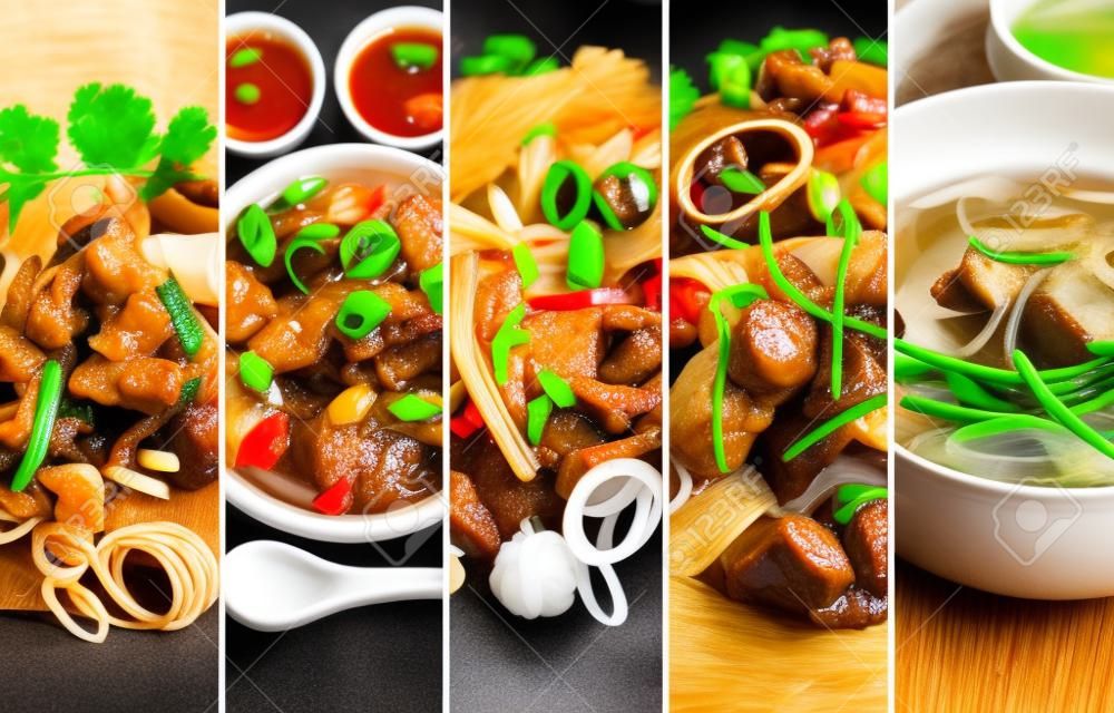 Traditioneel Chinees eten. Foto collage met Chinese keuken