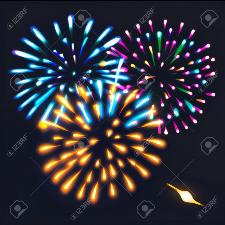 Abstract Colorful fireworks explosion