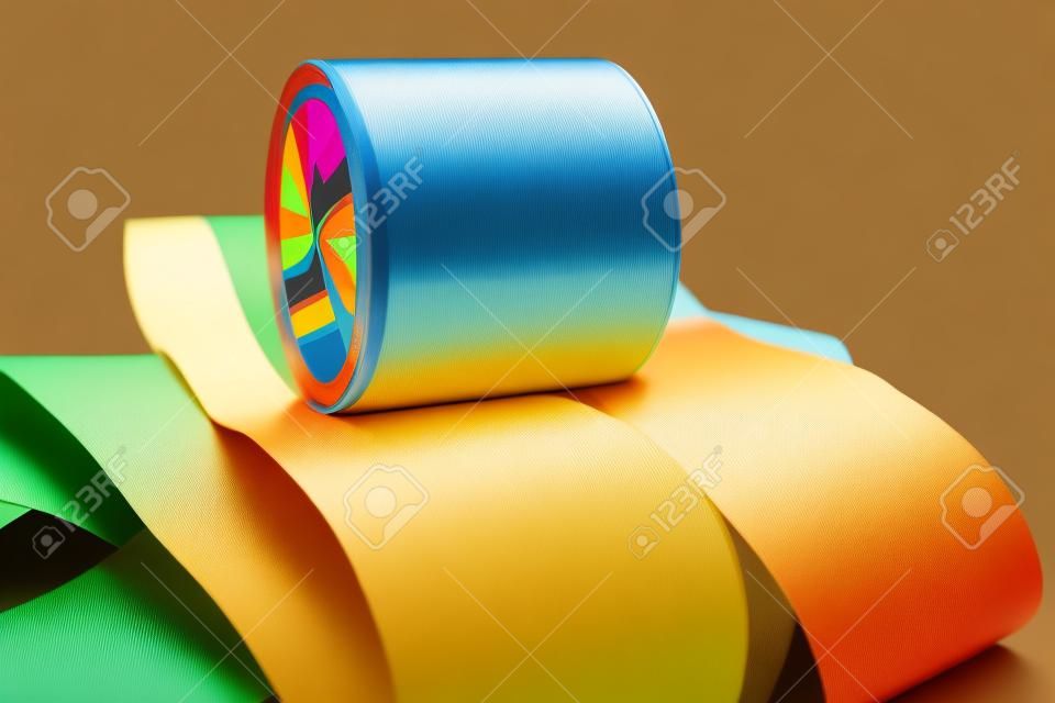 Variety of labels on a roll for customer or company info, logos, color schemes removed