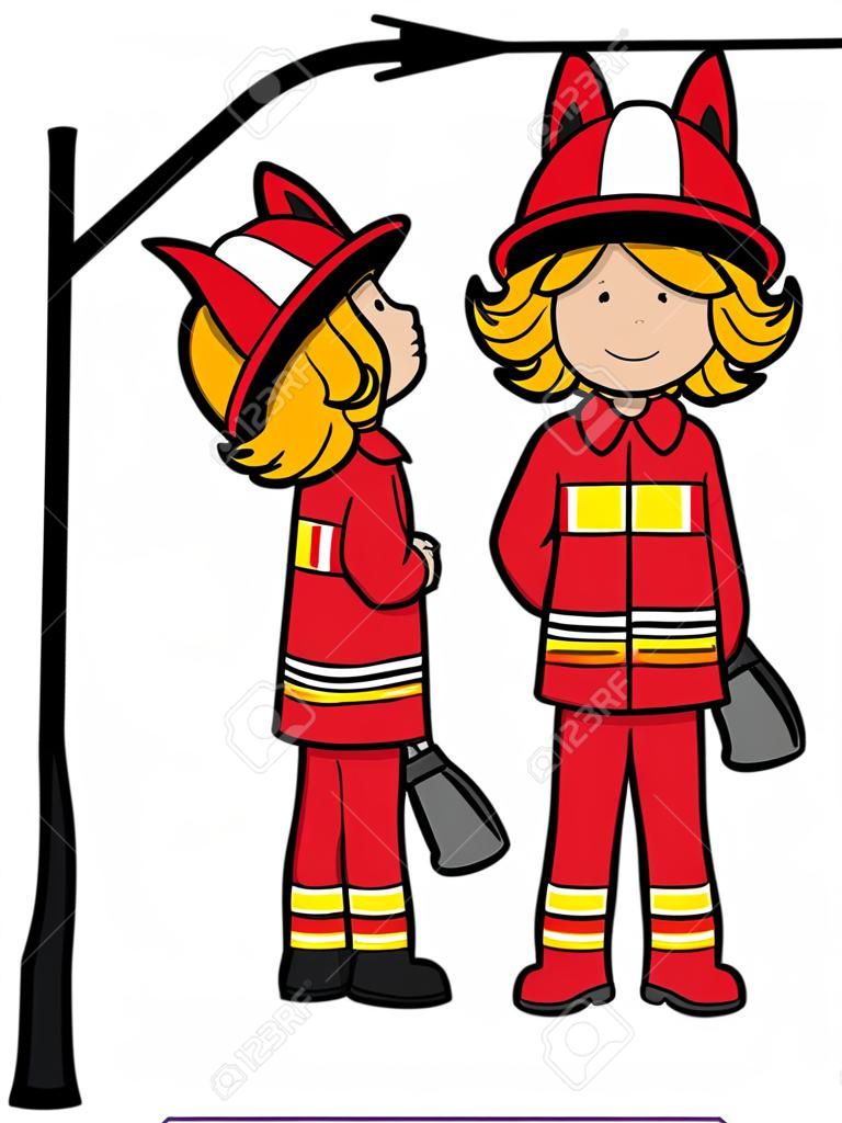Meninas no trabalho - Garota de fogo - isolado
