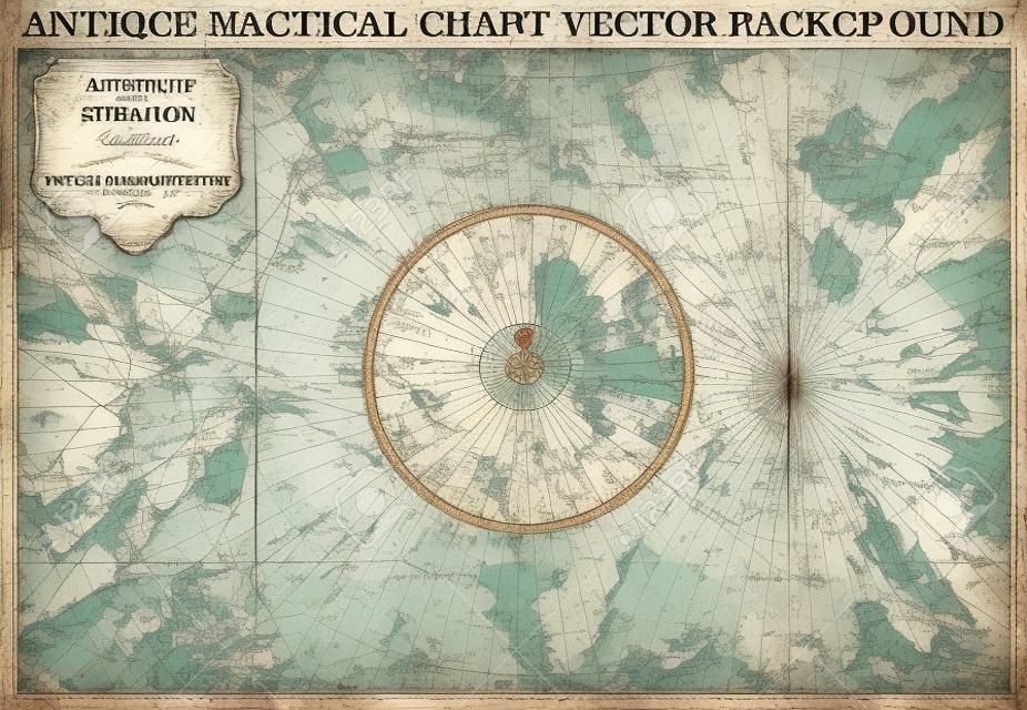 Grafico nautico antico Mappa grafico Vector Background