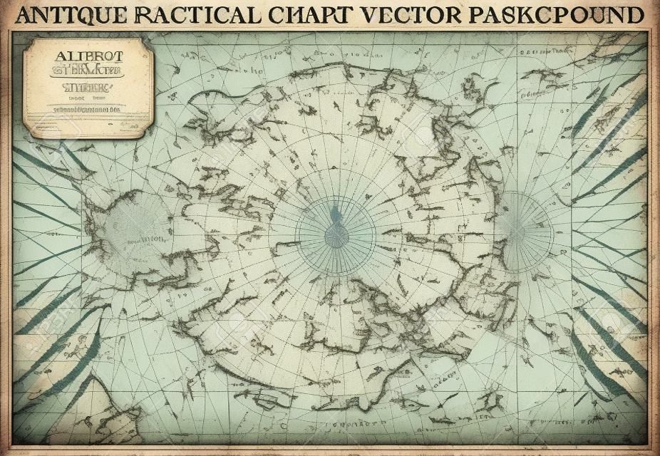 Antiguo gráfico náutico Mapa de vectores de fondo