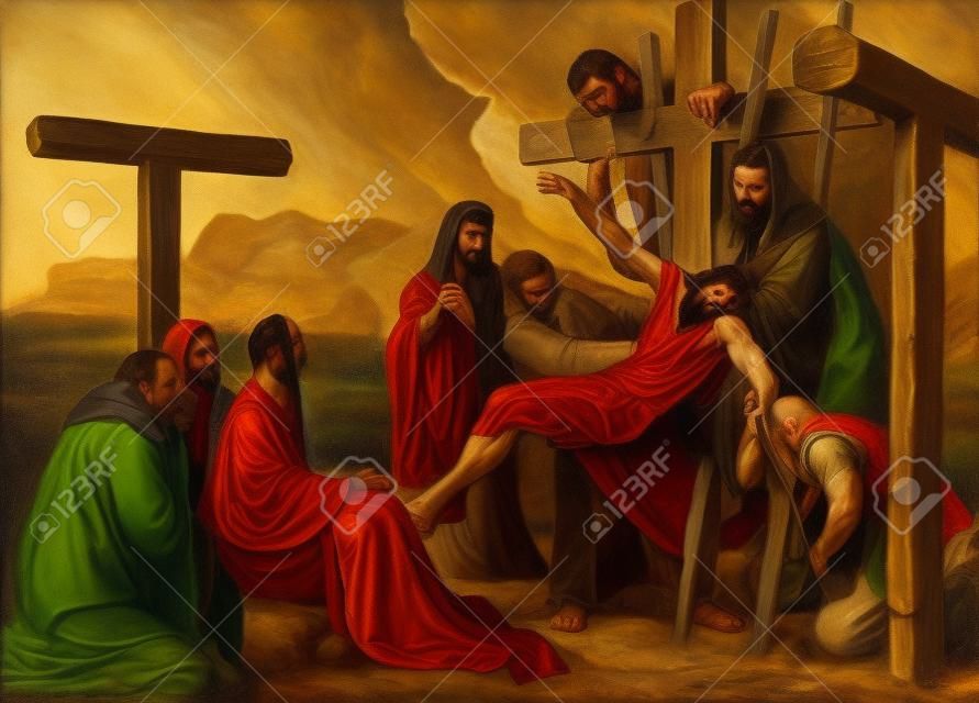 13e Stations du corps Croix, Jésus est retiré de la croix