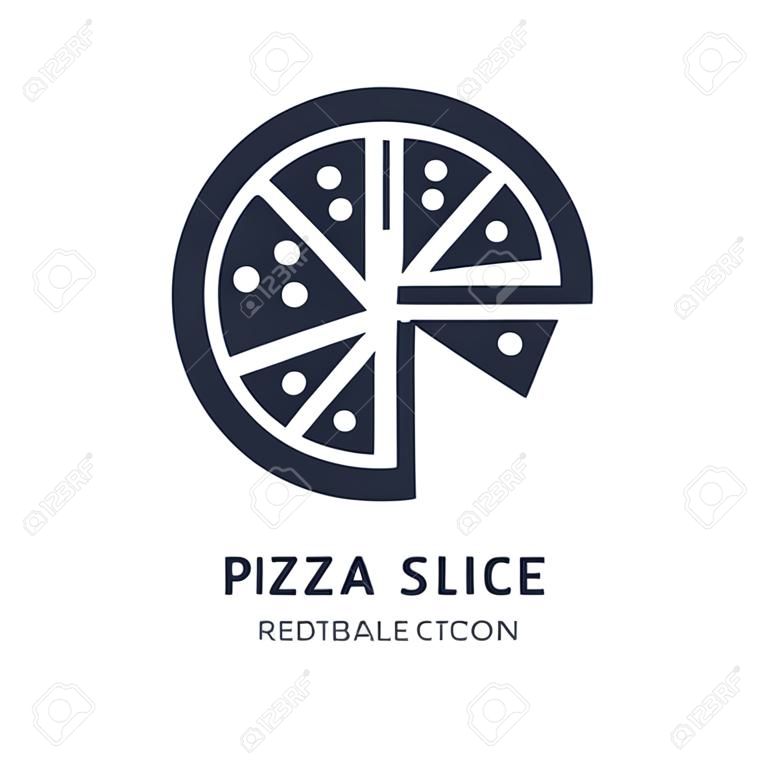 icône de coupe de tranche de pizza sur fond blanc. Illustration d'élément simple du concept alimentaire. conception de symbole d'icône de coupe de tranche de pizza.