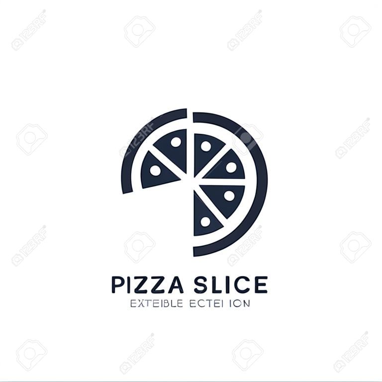 icône de coupe de tranche de pizza sur fond blanc. Illustration d'élément simple du concept alimentaire. conception de symbole d'icône de coupe de tranche de pizza.
