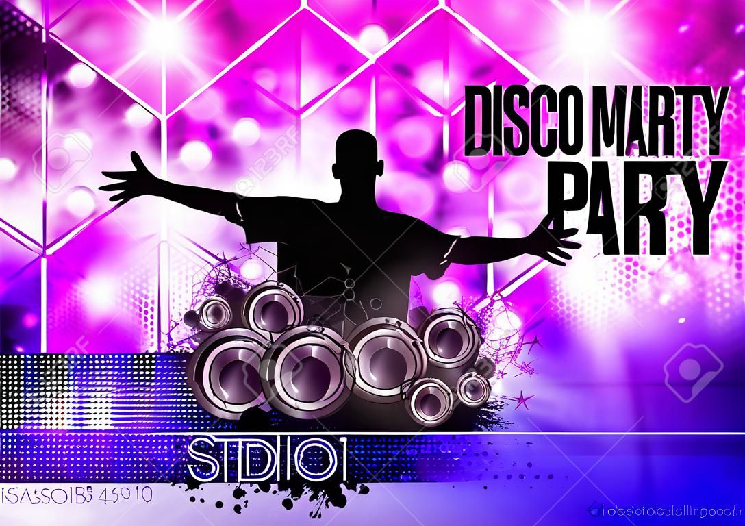 Disco party. Muziek evenement achtergrond voor poster of banner