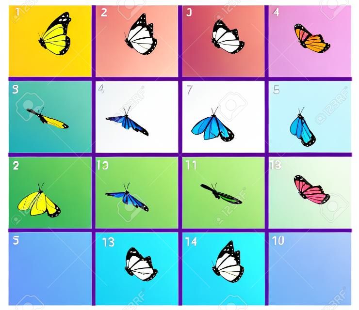 Animation of flaing butterfly. Cartoon explosion frames