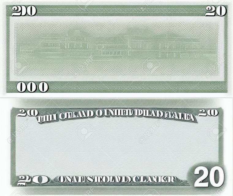 Очистить 20-долларовой банкноты узор для целей проектирования