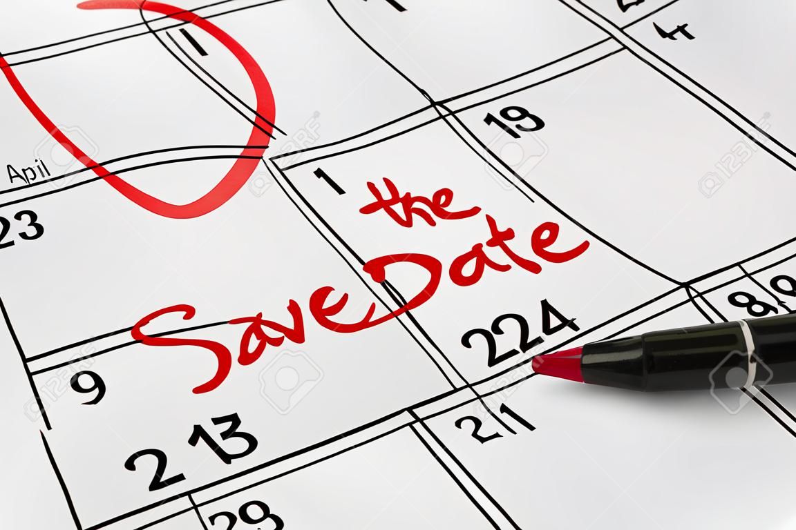 Save the Date written on a calendar - April 13