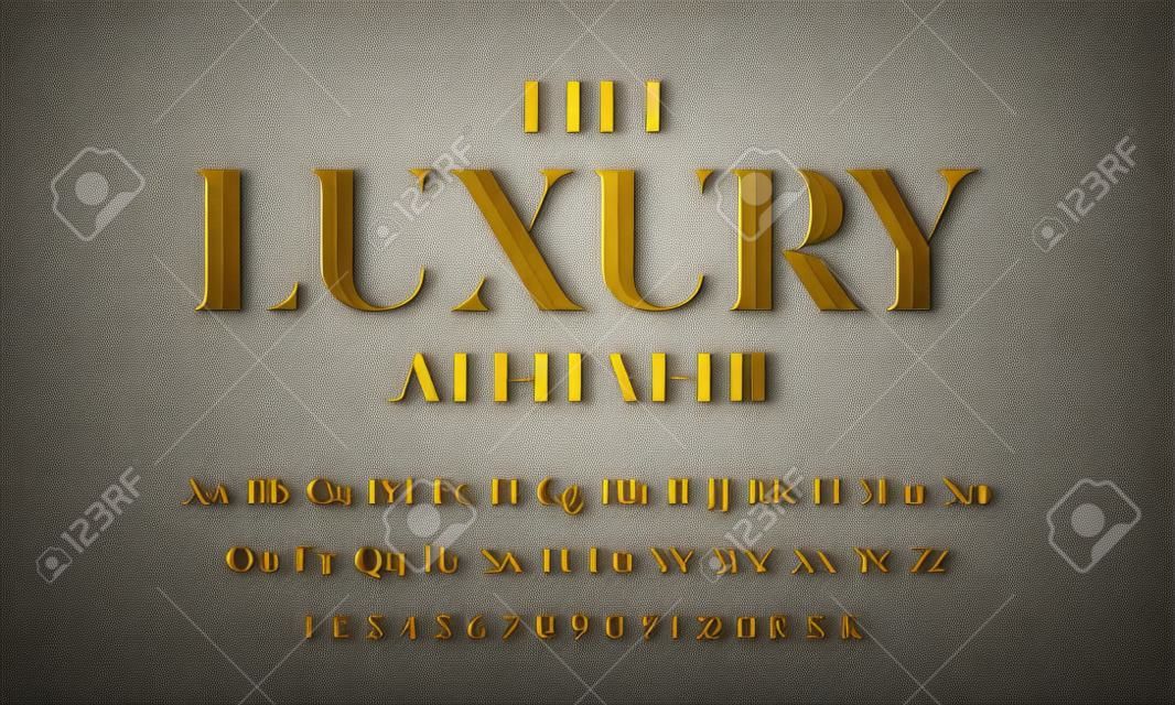 Vector of stylized modern luxury font and alphabet
